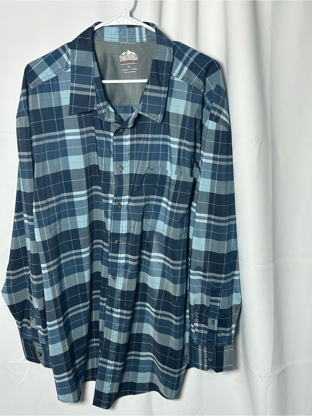 NWOT Pacific outfitters Blue Plaid Button-Up Shirt 3xl